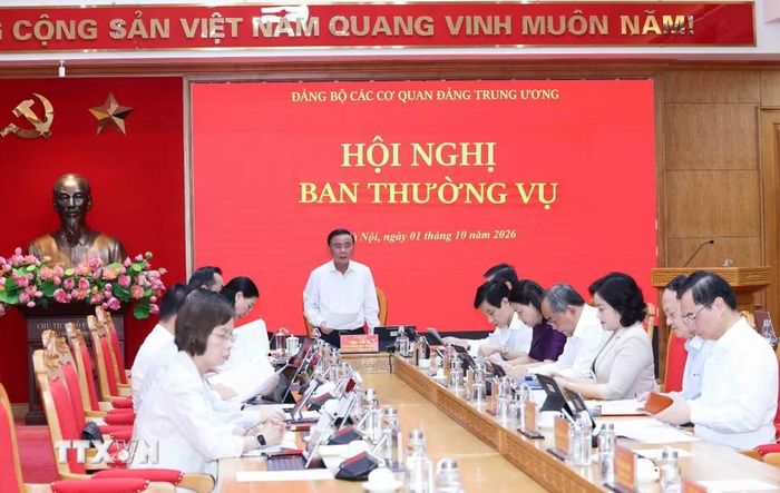 Thường trực Ban Bí thư Trần Cẩm Tú phát biểu chỉ đạo hội nghị. (Ảnh: Phương Hoa/TTXVN)