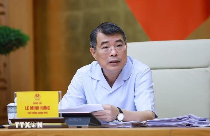 Thủ tướng Lê Minh Hưng chủ trì Hội nghị Ban Thường vụ Đảng ủy Chính phủ về công tác đánh giá, xếp loại cán bộ. (Ảnh: Dương Giang/TTXVN)
