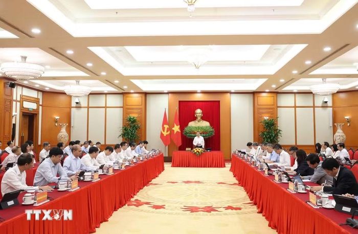 Tổng Bí thư, Chủ tịch nước Tô Lâm làm việc với Ban Chính sách, chiến lược Trung ương. (Ảnh: Thống Nhất/TTXVN)
