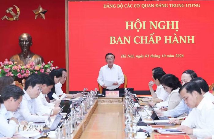 Thường trực Ban Bí thư Trần Cẩm Tú phát biểu chỉ đạo hội nghị. (Ảnh: Phương Hoa/TTXVN)
