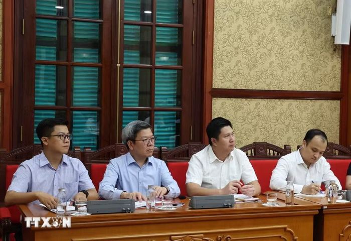 Các đại biểu tham dự cuộc làm việc. (Ảnh: Thống Nhất/TTXVN)