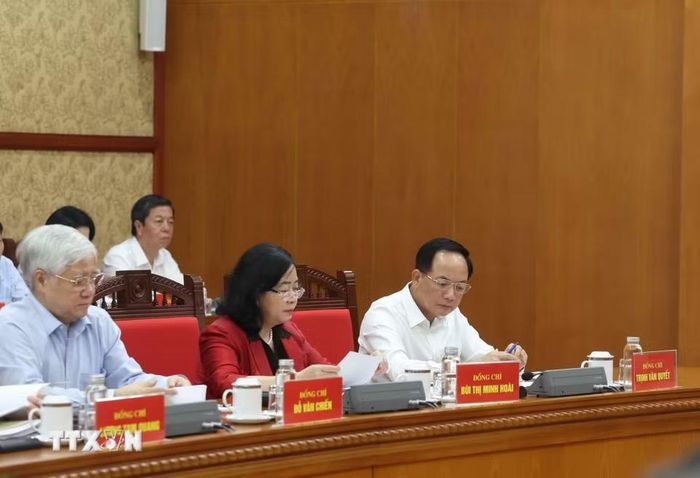 Các đại biểu tham dự cuộc làm việc. (Ảnh: Thống Nhất/TTXVN)
