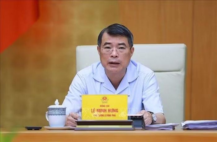 Thủ tướng Lê Minh Hưng chủ trì Hội nghị Ban Thường vụ Đảng uỷ Chính phủ về công tác đánh giá, xếp loại cán bộ. Ảnh: Dương Giang/TTXVN
