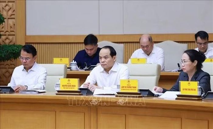 Các đại biểu tham dự Hội nghị Ban Thường vụ Đảng uỷ Chính phủ về công tác đánh giá, xếp loại cán bộ. Ảnh: Dương Giang/TTXVN