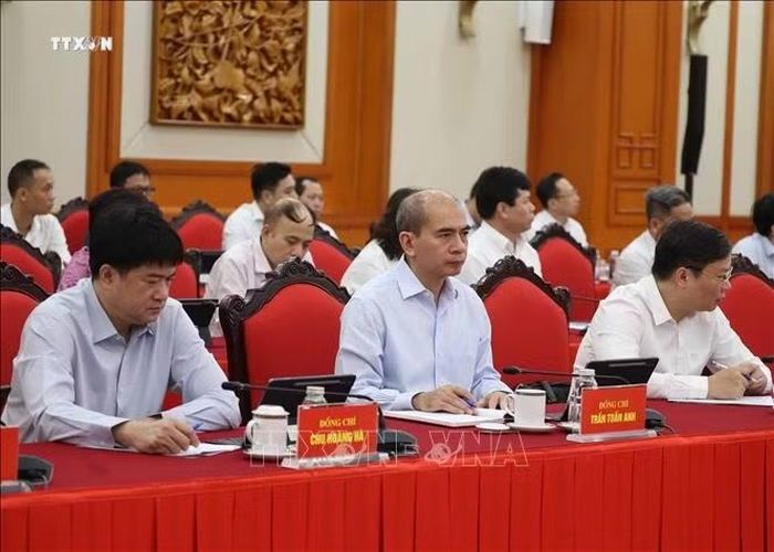 Các đại biểu tham dự cuộc làm việc. Ảnh: Thống Nhất/TTXVN