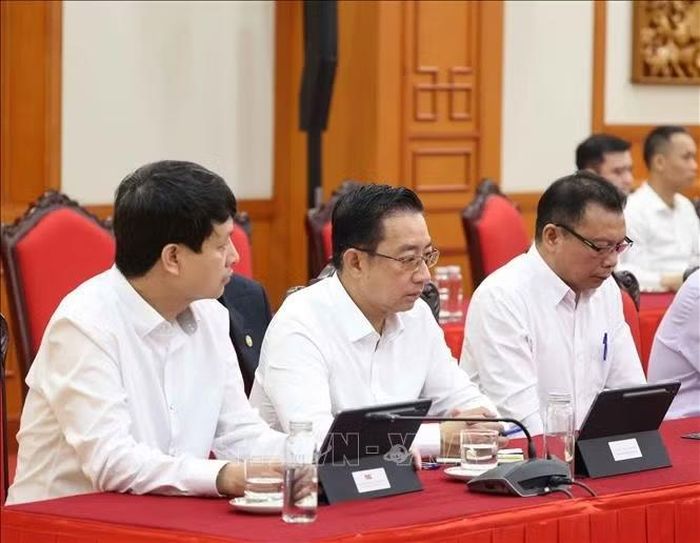 Các đại biểu tham dự cuộc làm việc. Ảnh: Thống Nhất/TTXVN
