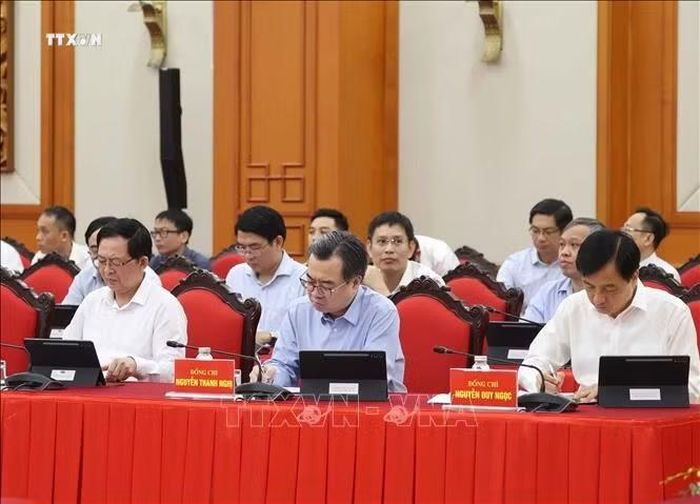 Các đại biểu tham dự cuộc làm việc. Ảnh: Thống Nhất/TTXVN