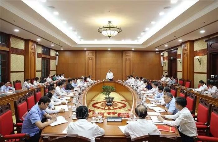 Tổng Bí thư, Chủ tịch nước Tô Lâm làm việc với Ban Tuyên giáo Trung ương. Ảnh: Thống Nhất/ TTXVN.
