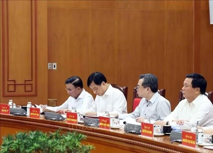 Các đại biểu tham dự cuộc làm việc. Ảnh: Thống Nhất/TTXVN.