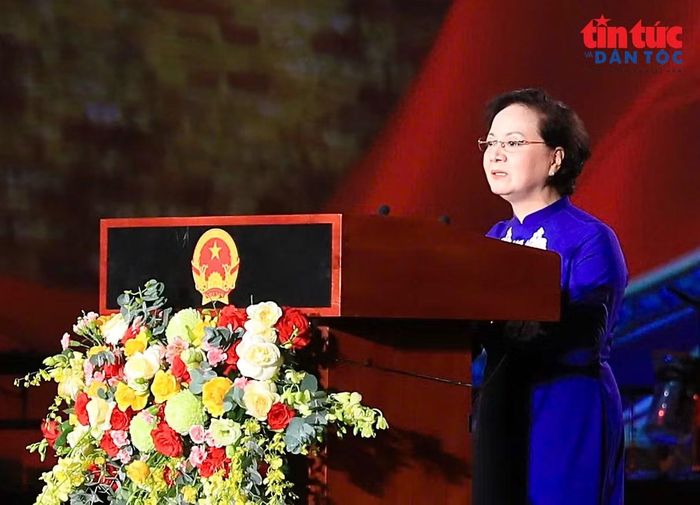 Bí thư Trung ương Đảng, Phó Thủ tướng Chính phủ Phạm Thị Thanh Trà phát biểu tại lễ khai mạc.