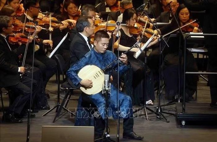 Một tiết mục tại chương trình nghệ thuật. Ảnh: Phạm Kiên/TTXVN