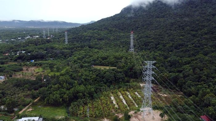 Đường dây 110kV Phú Quốc - Nam Phú Quốc đóng điện rạng sáng ngày 16/8/2026. Công trình có tổng mức đầu tư hơn 934 tỷ đồng, quy mô 2x20km và 79 vị trí trụ; trong đó phần cáp ngầm dài 2,7km. Ảnh: Huy Hùng - TTXVN