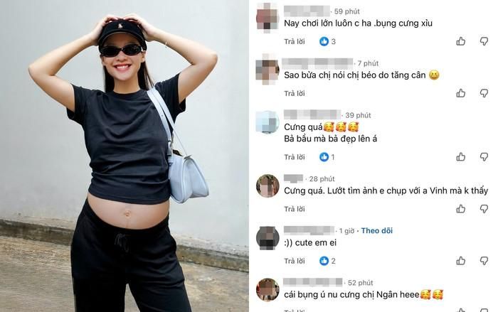 Khán giả để lại phản ứng bên dưới bài đăng công khai mang bầu của Khả Ngân.