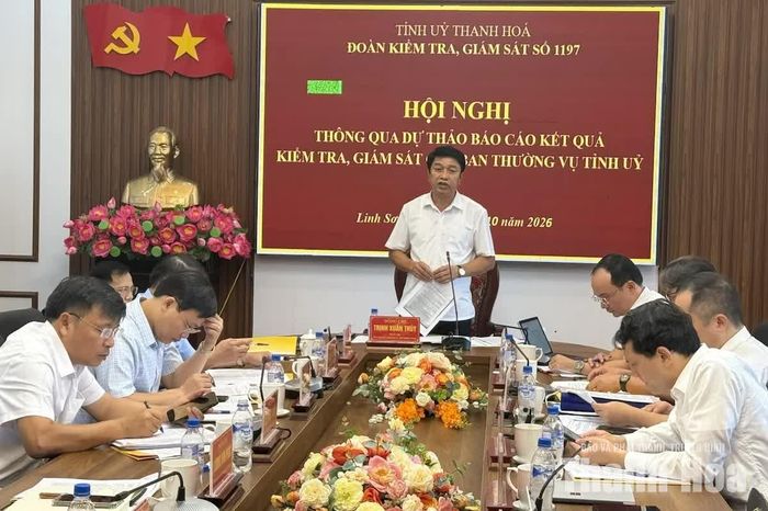 Phó Trưởng Ban Thường trực Ban Nội chính Tỉnh ủy Trịnh Xuân Thúy phát biểu kết luận buổi làm việc