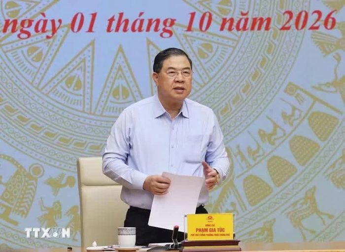Phó Thủ tướng Thường trực Chính phủ Phạm Gia Túc kết luận hội nghị. Ảnh: TTXVN