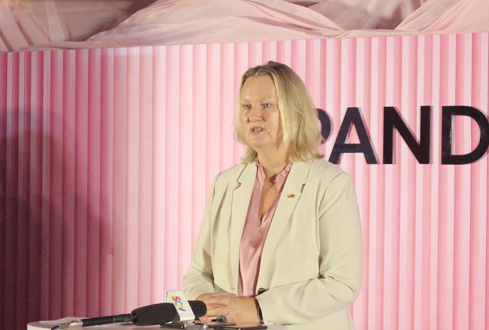 Bà Lina Gandløse Hansen, Đại sứ Đan Mạch tại Việt Nam, phát biểu tại sự kiện. Ảnh: Đại sứ quán Đan Mạch tại Việt Nam.