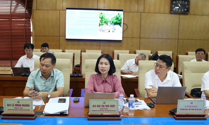  Lãnh đạo Sở Văn hóa, Thể thao và Du lịch phát biểu tại hội nghị. 