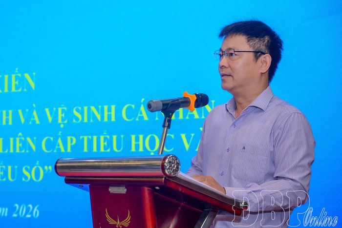 Ông Nguyễn Huy Du, Quyền Trưởng chương trình Vì sự sống còn và phát triển trẻ em, UNICEF Việt Nam phát biểu tại Hội thảo.