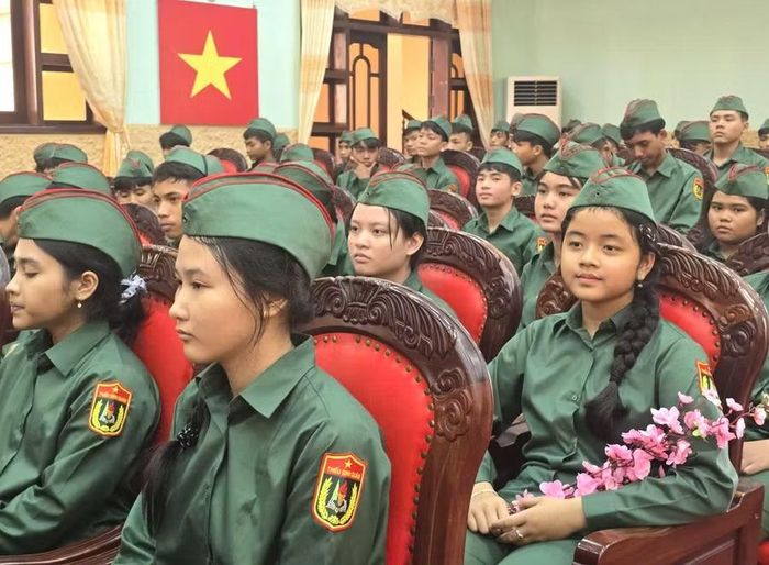 Các học viên khóa I của Phân hiệu 1 Trường Thiếu sinh quân miền Trung trong ngày khai giảng năm học 2026-2027. Ảnh: Trần Thúy