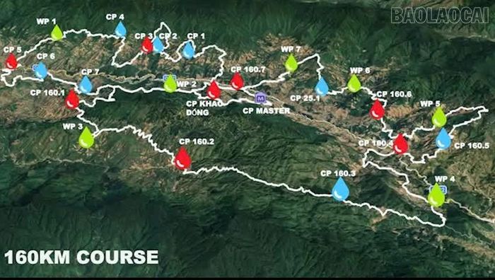 Cung đường chạy 160 km trên địa hình đồi núi.