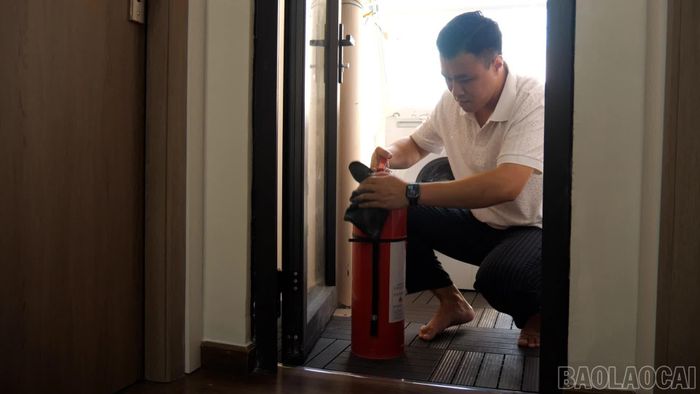 Anh Vũ chủ động trang bị thiết bị PCCC để sẵn sàng ứng phó nếu xảy ra sự cố cháy.