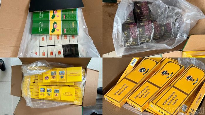 Các nhãn hiệu thuốc lá nhập lậu bị lực lượng chức năng thu giữ.