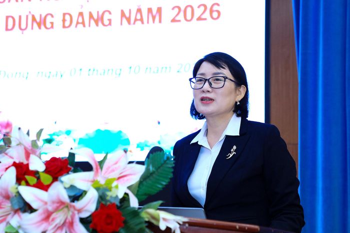 Phó Bí thư Đảng ủy các cơ quan Đảng tỉnh Lâm Đồng Lê Thị Hải Duyên nhấn mạnh yêu cầu nâng cao chất lượng công tác xây dựng Đảng