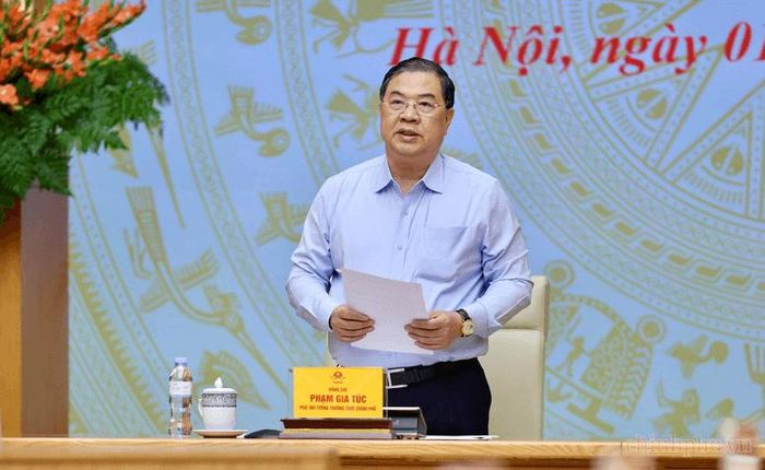 Phó Thủ tướng Thường trực Chính phủ Phạm Gia Túc chủ trì Phiên họp thứ nhất của Ban Chỉ đạo các công trình trọng điểm trong lĩnh vực công thương và xây dựng (Ảnh: chinhphu.vn/Phương Nguyên)
