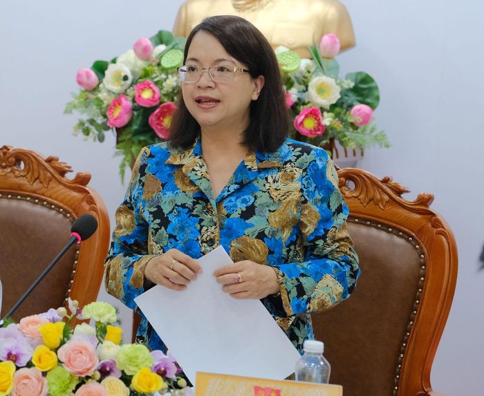 Bí thư Đảng ủy xã Đơn Dương Dương Thị Ngà phát biểu chỉ đạo tại hội nghị