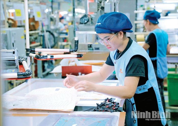 Công ty TNHH Gentherm Việt Nam (Khu công nghiệp Đồng Văn II) chuyên sản xuất các sản phẩm ngành công nghiệp nhiệt. Ảnh: Nguyễn Thơm