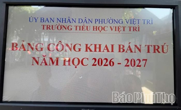 Bảng công khai bán trú năm học 2026-2027.