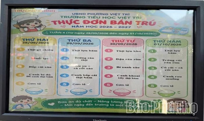Thực đơn bán trú.