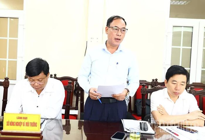 Lãnh đạo xã Đạo Trù phát biểu tại hội nghị.