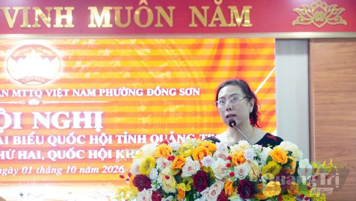 Cử tri phát biểu tại hội nghị - Ảnh: N.M