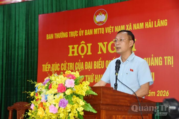 Ông Hoàng Nam Hải, Ủy viên chuyên trách Ủy ban Dân nguyện và Giám sát của Quốc hội báo cáo dự kiến nội dung, chương trình kỳ họp thứ 2, Quốc hội khóa XVI và các nội dung liên quan - Ảnh: Đ.V