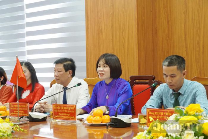 Đại diện lãnh đạo Sở Y tế Quảng Trị phát biểu tại hội đàm - Ảnh: H.L