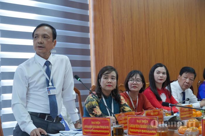 Đại diện lãnh đạo Sở Y tế Quảng Trị thông tin về kết quả thực hiện biên bản hội đàm năm 2024 - Ảnh: H.L