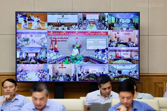 Các địa phương tham dự trực tuyến phiên họp - Ảnh: chinhphu.vn/Phương Nguyên