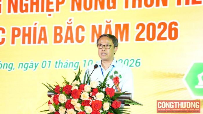 Ông Nguyễn Hoàng Long - Giám đốc Sở Công Thương Hải Phòng, Trưởng Ban Tổ chức Hội chợ phát biểu khai mạc