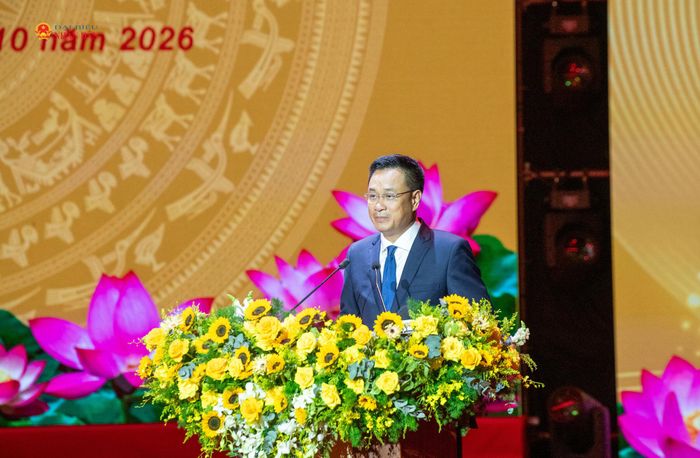 Bí thư Thành ủy, Trưởng Đoàn ĐBQH Thành phố Đà Nẵng Lê Ngọc Quang đọc Diễn văn kỷ niệm