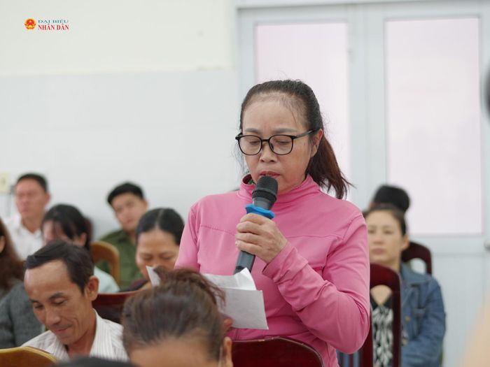 Cử tri phát biểu ý kiến, kiến nghị tại buổi tiếp xúc