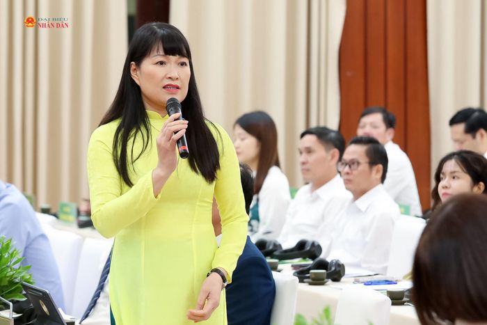 Giám đốc Sở Văn hóa, Thể thao và Du lịch tỉnh Thái Nguyên Hà Thị Bích Hồng phát biểu. Ảnh: Phạm Thắng
