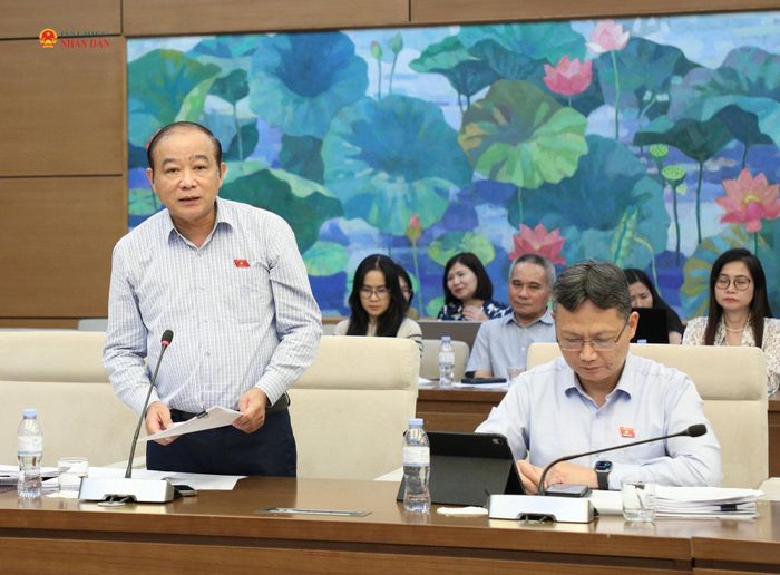 Phó trưởng đoàn chuyên trách Đoàn ĐBQH TP. Hải Phòng Lã Thanh Tân phát biểu