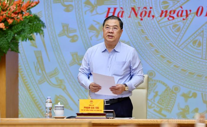  Phó Thủ tướng Thường trực Chính phủ Phạm Gia Túc phát biểu kết luận cuộc họp. Ảnh: VGP. 