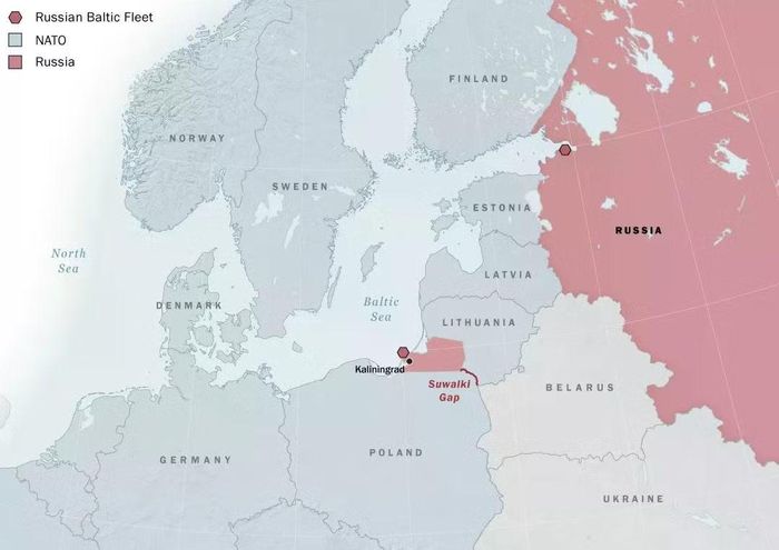 Vị trí Kaliningrad và hành lang Suwalki. Đồ họa: ICG