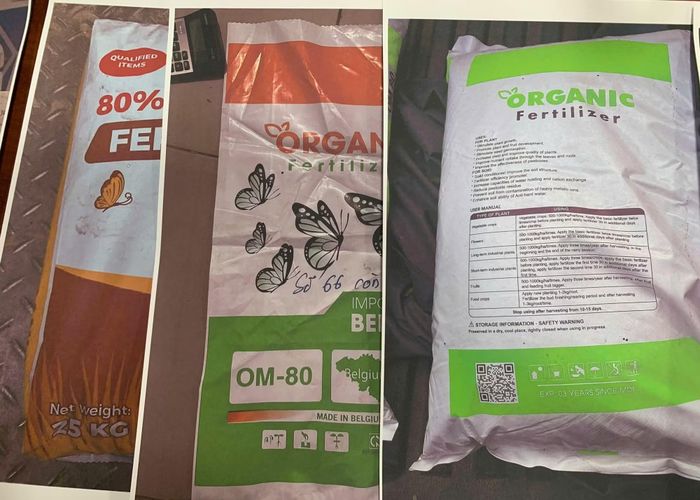 Một số sản phẩm phân bón giả được các đối tượng làm giả bao bì.