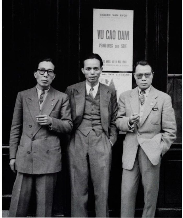 Hoạ sĩ Vũ Cao Đàm - Mai Thứ và Lê Phổ. Ảnh: Alain Le Kim
