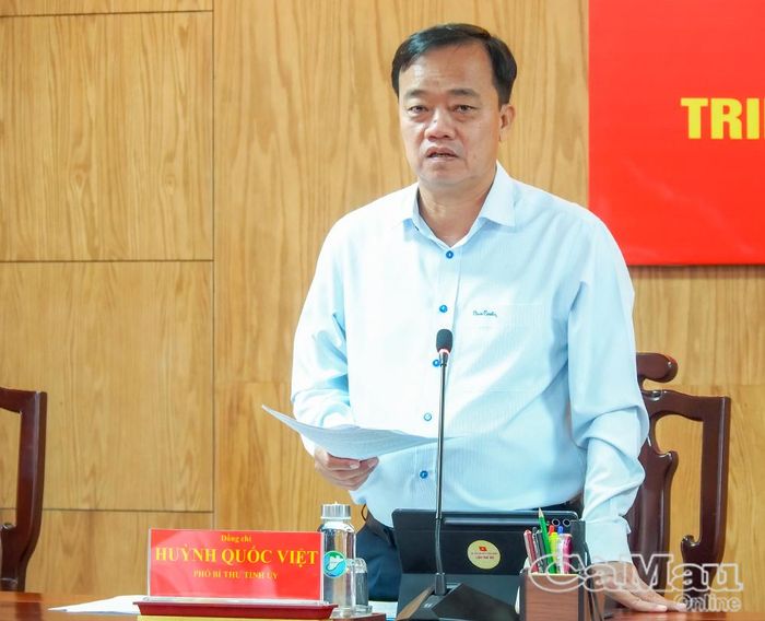  Đồng chí Huỳnh Quốc Việt, Phó Bí thư Tỉnh uỷ, đánh giá cao những kết quả mà Đảng uỷ các cơ quan Đảng tỉnh đạt được trong 9 tháng qua.