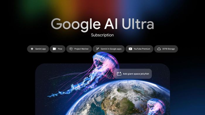 Google AI Ultra là gói dịch vụ cao cấp trong hệ sinh thái AI của Google, dự kiến thuộc nhóm được ưu tiên tiếp cận Gemini 4 Argon. Ảnh: Google.