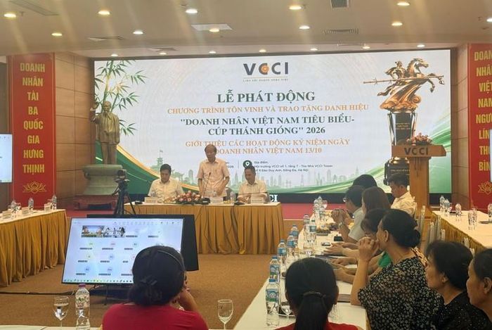 VCCI phát động Chương trình tôn vinh và trao tặng danh hiệu “Doanh nhân Việt Nam tiêu biểu - Cúp Thánh Gióng” năm 2026, hướng tới Ngày Doanh nhân Việt Nam 13/10. Ảnh: VCCI/Báo Chính phủ.